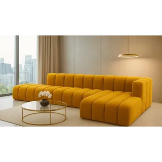 kaiser möbel Ecksofa GRAND L Velours 2-Sitzer Gelb