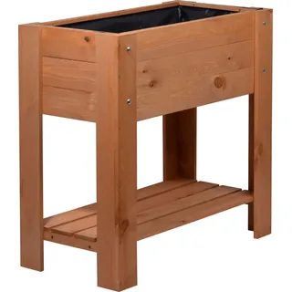 dobar Hochbeet »Urban« FSC®-zertifiziertes Kiefernholz, wetterfest lasiert, inkl. Pflanzfolie, braun