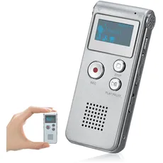 COVVY 16GB Portable Digital Voice Recorder Audio Recorder Sound Recorder Dictaphone LCD Recorder MP3 Player Dictaphone (Silver)