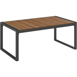 Ambia Garden Loungetisch , Grau , Holz, Metall , Akazie , Hartholz , rechteckig , Flachrohr , 110x45x62 cm , Gartenmöbel, Loungemöbel