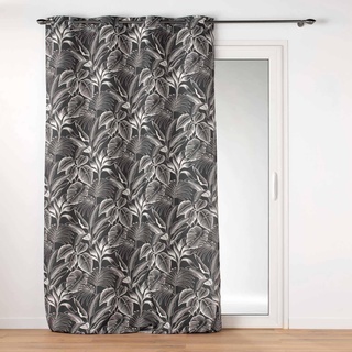 douceur d'intérieur Cabana Ösenvorhang (140 x 260 cm), Schwarz, bedrucktes Polyester