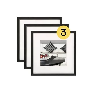 walther design Bilderrahmen Chair Alurahmen 20x20 cm schwarz, 3er Pack, AJ220B3