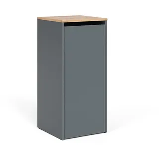 Vicco Badschrank Viktor Anthrazit/Goldkraft Eiche 40.2 x 88.2 cm mit Wäschkorb , Anthrazit, Honigeiche , Holzwerkstoff , Rechteckig , 40.2x88.2x40.5 cm , Badezimmer, Badmöbel, Midischränke
