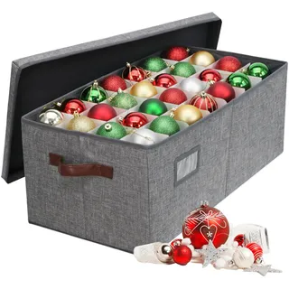 Relaxdays Aufbewahrungsbox Weihnachtskugel 26 x 66,5 x 33 cm 1-tlg. grau