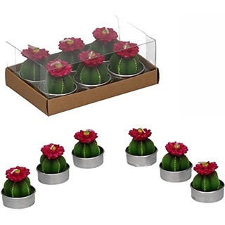 Vacchetti Cactus Kerze mit Blume Fuchsia Packung 6 Stück, Other, klein