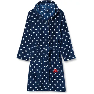 Playshoes Fleece-Bademantel Herzchen in Marine | Gr.: 86/92