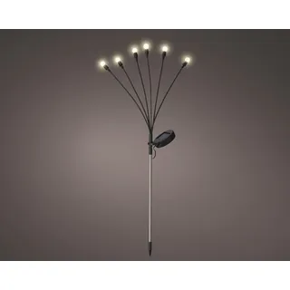 Lumineo Solar Stabbeleuchte Outdoor 70cm 6 LEDs Plastik - Solarleuchte für Garten - Stablampe Außenleuchte Gartenleuchte - Solarlampen Wegeleuchte Stableuchte Gartendeko zum Stecken - Warmweiß - Schwarz