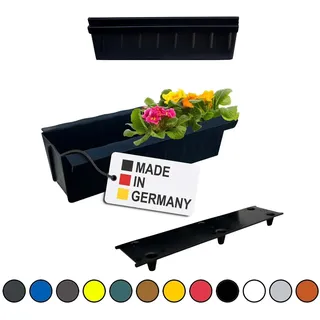 Paletten Blumenkasten 2er-Set Schwarz Einsatz zum an- & Einhängen Pflanzkasten