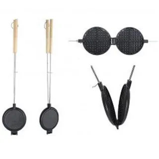 Waffeleisen Outdoor Lagerfeuer Kamin Grill Metall langer Griff
