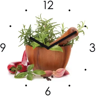 Wanduhr , Multicolor , Glas , 30x30 cm , Dekoration, Uhren, Wanduhren