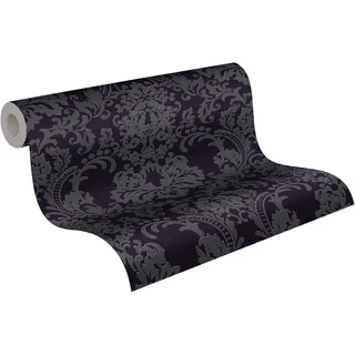 A.S. Création Black & White Vliestapete mit Ornamenten 0,53 x 10,05 m – Schwarz, Silber – Barocktapete Made in Germany – 361663