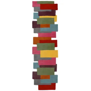 Wollteppich , Multicolor , Textil , Abstraktes , rechteckig , 300x66 cm , Reach , für Fußbodenheizung geeignet, in verschiedenen Größen erhältlich , Teppiche und Böden, Teppiche, Schafwollteppiche