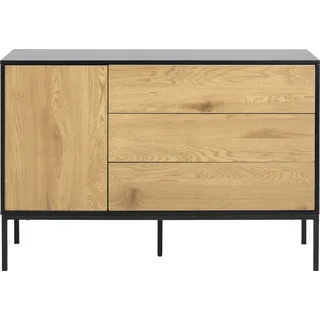 Actona AC Design Furniture Jörn industrielles Sideboard, geräumige Aufbewahrung, Büro- und Wohnzimmermöbel, Sonoma Eiche-Optik/schwarz, Holz/Metall, H:82 x B:40 x L:120 cm,