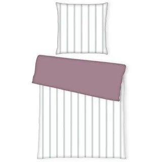 Tom Tailor Wendebettwäsche , Weiß, Mauve, Salbeigrün , Textil , Streifen , 135x200 cm , pflegeleicht , Heimtextilien, Bettwäsche & Leintücher, Bettwäsche, Wendebettwäsche