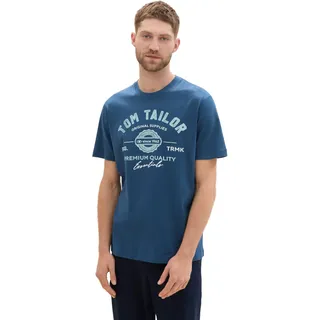 Tom Tailor T-Shirt mit Logo-Print aus Baumwolle, nighttime blue, XXXL