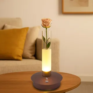 BEPER P207ILI550 Wiederaufladbare Tischlampe FLORA, LED-Touch-Lampe mit leuchtendem Blumenvasen, 3 Lichtfarben, 24 Stunden Betriebsdauer, USB-Aufladung, dekoratives Umgebungslicht