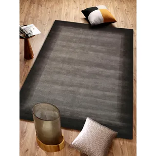 Wollteppich OCI DIE TEPPICHMARKE "Vinciano Tami" Gr. 6, grau (dunkelgrau), B:200cm H:8mm L:300cm, Wolle, Teppiche, Wollteppich, reine Wolle, handgeknüpft, echter Nepal, Wohnzimmer