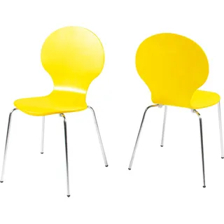 Stapelstuhl >Marcus< in Gelb aus MDF - 49x87x53cm (BxHxT) - Gelb