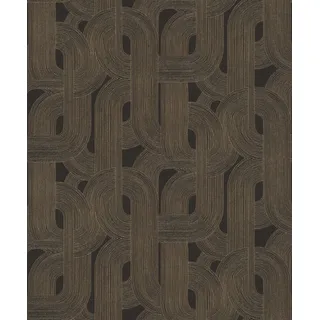 Rasch Tapeten 868104 - Vliestapete mit grafischem Muster in Gold und Schwarz aus der Kollektion Symphony - 10,05 m x 0,53 m (LxB)