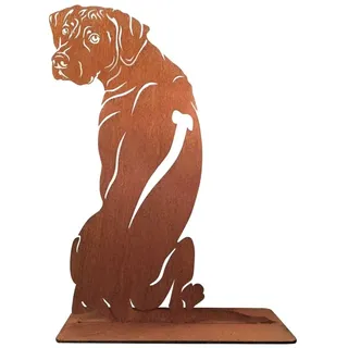 Terma Stahldesign Rost Rhodesian Ridgeback 75 cm Lebensgroß Handmade Germany tolle Gartendeko aus Metall Figur deko Geschenk Rostfigur Gartenfigur, hundegrab deko