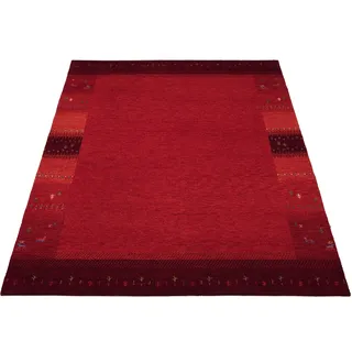 Wollteppich OCI DIE TEPPICHMARKE "INTENSE MALA", rot (dunkelrot), B:70cm H:12mm L:140cm, Schurwolle, Teppiche, Wollteppich, handgeknüpft, reine Schurwolle, fußwarm, Wohnzimmer