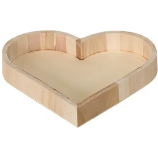 Artemio VIPPC Tablett, Herzform, Holz, Beige, 21 x 3,5 x 22 cm