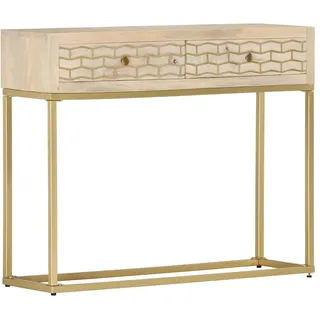 Konsolentisch Golden 90 × 30 × 75 cm Massivholz Mango - Gold