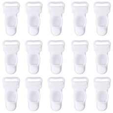FSSTUD 100 Kunststoff Strumpfband Clips Strümpfe Strapsgürtel Halter Suspender Clips für Damen Weiß