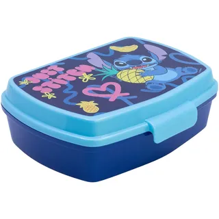 Stor Disney Stitch Sandwichbox aus Kunststoff für Kinder, BPA-frei, wiederverwendbar und waschbar, mit Sicherheitsverschluss, nicht für Mikrowellen und Spülmaschinen geeignet