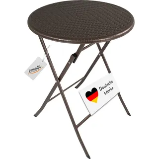 Klapptisch rund, Rattan-Optik, braun, 60 cm, Balkontisch, klappbar - Braun