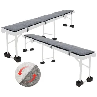 Dunedesign Bierbankauflage Filz, 2er Set mit 12 Bodenschonern, Grau, 220/25 cm , Kunststoff , 25x1x220 cm , Gartenmöbel, Gartenpolster & Auflagen, Bankauflagen