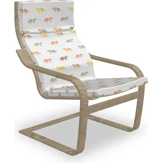 ABAKUHAUS Fuchs Poäng Sessel Polster, Bunte Savage Tiermuster, Sitzkissen mit Stuhlkissen mit Hakenschlaufe und Reißverschluss, Mehrfarbig