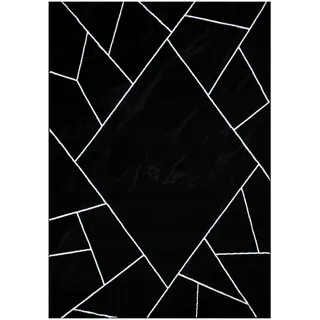 Läufer , Schwarz , Textil , geometrisch , rechteckig , 80x300 cm , Teppiche und Böden, Teppiche, Teppichläufer, Läufer