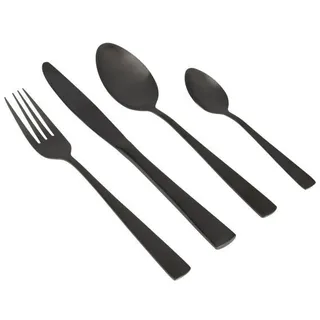 Gimex 16tlg Besteck-Set aus Edelstahl schwarz