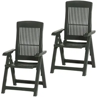 PROGARDEN Gartensessel Tampa Klappsessel 60 x 61 x 109 cm grün 2 St.