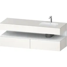 Duravit Qatego Einbauwaschtisch mit Konsolenwaschtischunterbau, 1600x550x600mm, Nische Weiß Matt, Becken rechts, QA4796018, Farbe: Weiß Supermatt