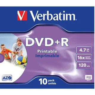 Verbatim DVD+R 4,7 GB 16x bedruckbar 10 St.