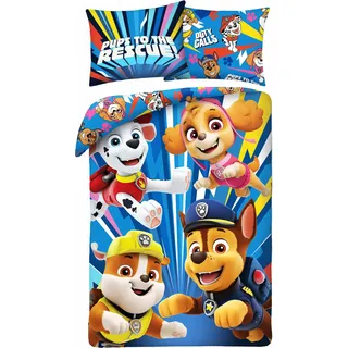 HALANTEX Leinen inklusive Paw Patrol Calls Baumwolle, 140/200, 70/90 cm - Blau