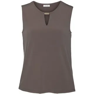 LASCANA LASCANA, Tanktop aus glatter Jerseyqualität mit Cut-out, elegantes Sommertop, bügelfrei, grau