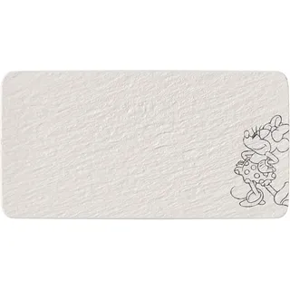 Villeroy & Boch Manufacture Rock blanc – Mickey Mouse – Servierplatte, weiß, spülmaschinenfest mikrowellensicher, charakteristische Schieferoptik mit Mickey Mouse Kreidedekor, Premium Porzellan