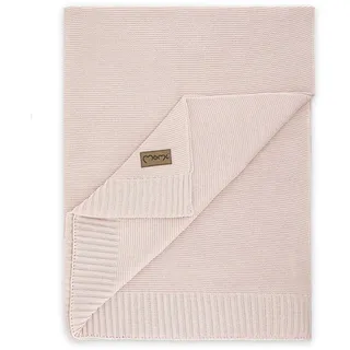 Momi Kinder- und Babydecke Hug, 80 x 110 cm, Kuscheldecke aus 50% Baumwolle mit 50% Bambusfasern, Strickdecke ideal für Buggy, Kinderwagen und Babybett