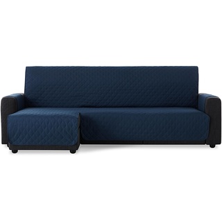 Maxifundas - Sofabezug für Chaiselongue, gepolstert, Eckteil Links, 240 cm, extra weich, Blau, Sofabezug mit Bändern an der Rückseite, für Chaiselongue, Sofaschutz, Modell Maui