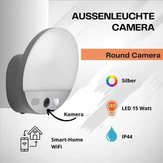 LEDVANCE Smart+ WiFi Round Camera 4058075564480 AC35456 LED-Außenwandleuchte mit Überwachungskamer