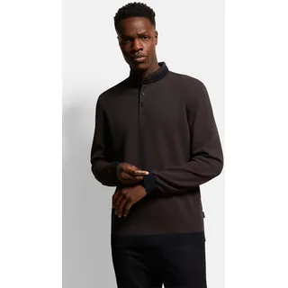 bugatti Langarm-Poloshirt, mit Stehkragen bugatti cognac XXL