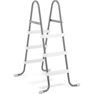 Intex Poolleiter Sicherheitsleiter Für Pools Bis 91 cm Stahlrahmen Grau - Silber