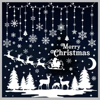 Fensterbilder Weihnachten Selbstklebend Fensterdeko Schneeflocken 209PCS - Nepfaivy Wiederverwendbare Statische Weihnachtsfensterbilder, Winter Fenstersticker Schneeflocken Fensteraufkleber Deko