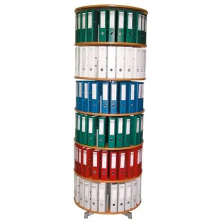 REEF Ordnerdrehsäule buche bis zu 144 Ordner, Etagen einzeln drehbar, H: 228,0 cm