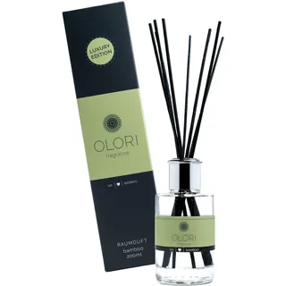 Luxus Raumduft Bamboo Diffuser mit Stäbchen mit ätherischen Ölen - Extra langanhaltende Formel - Luxury Lufterfrischer für Bad, Schlafzimmer, Wohnzimmer (200ml, Duft: blumig, zitrus, frisch)