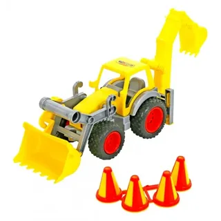 ConsTruck Radlader mit Heckbagger, Spielzeug-Bagger