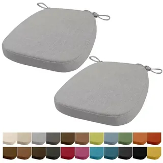 Orumrud 40x38x33CM(3CM Dicke) Stuhlkissen, Gartenstuhl Sitzkissen, Esszimmerstuhl Sitzkissen, waschbar, mit Reißverschluss, Riemen, rutschfestes Sitzkissen für Gartenstuhl (Licht Grau 2 Stück)
